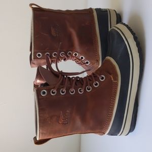 Sorel 1964 Premium Leather Boots Brown Black Women's 7